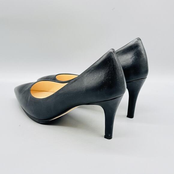 Cole Haan Shoes Womens 8.5 Black Leather Grand Ambition Pumps Pointed Toe Heels - Picture 6 of 13
